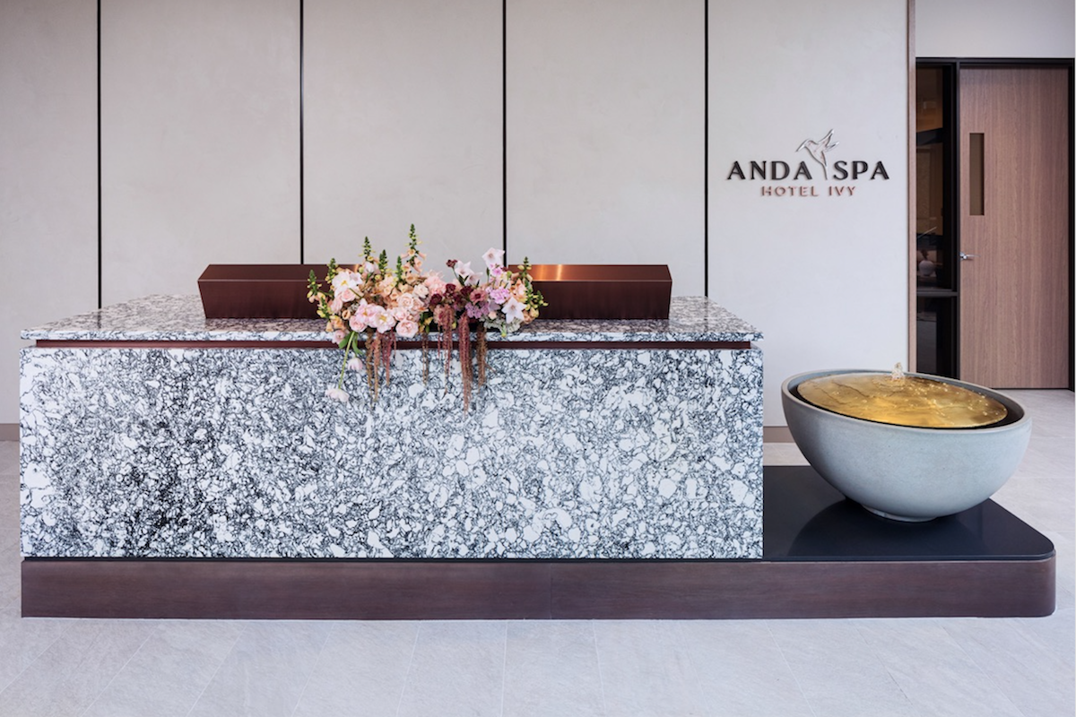 Anda Spa installs natural stone to create interior balance and serenity  Photo courtesy Anda Spa
