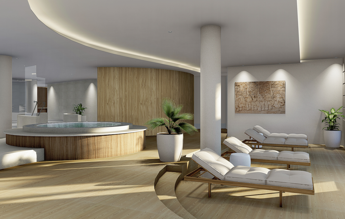 lounge chairs in spa area