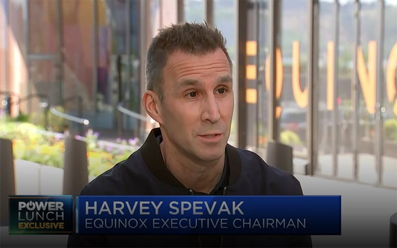 screen capture of TV interview with Harvey Spevak executive chairman of Equinox Group
