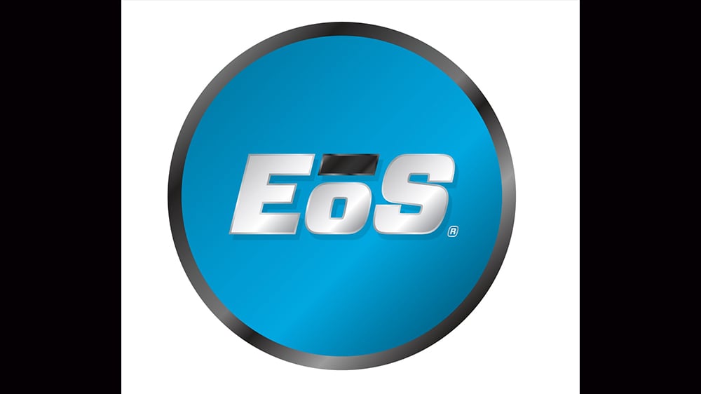 image of blue circle with Eos logo in it
