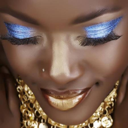 Beautiful eyeshadow, lipstick