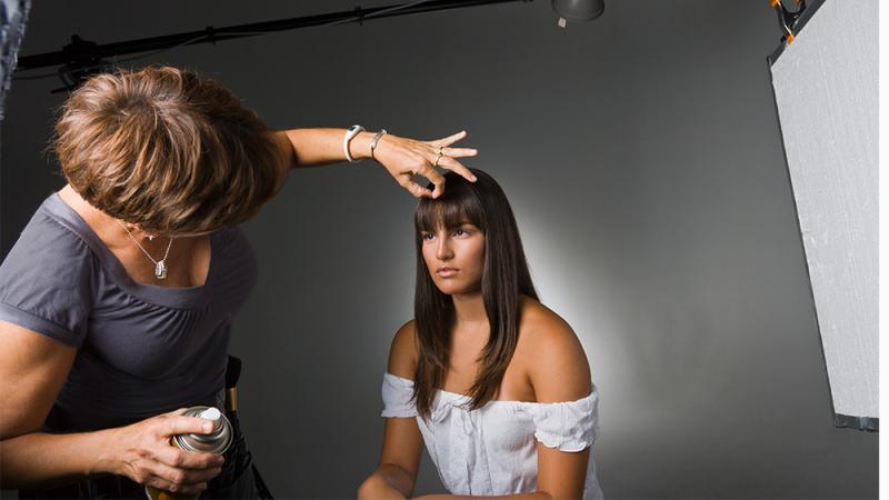 Model and hairstylist