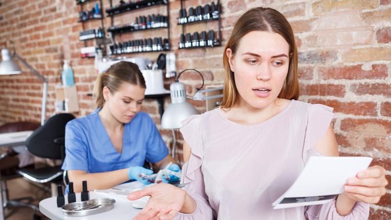Nail salon client upset at bill