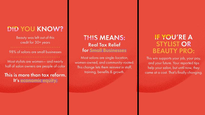 PBA's social media messaging around the 45B Tax Tip Credit update.