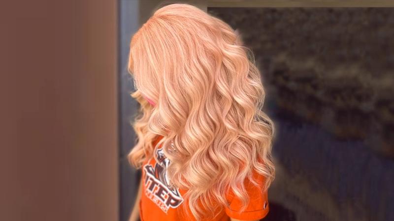 Peach Fuzz haircolor by George Blanco