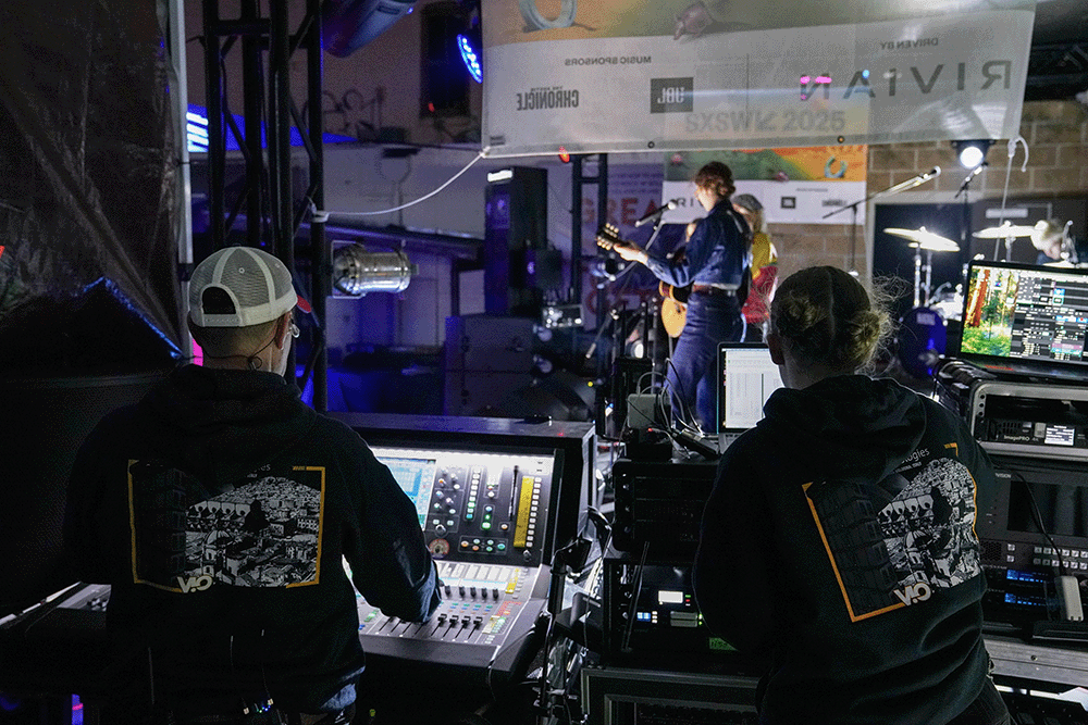 Monitor crew at BME Outdoor Stage