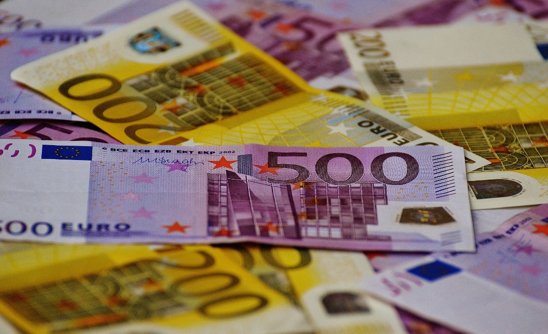 Generic shot of Euro notes