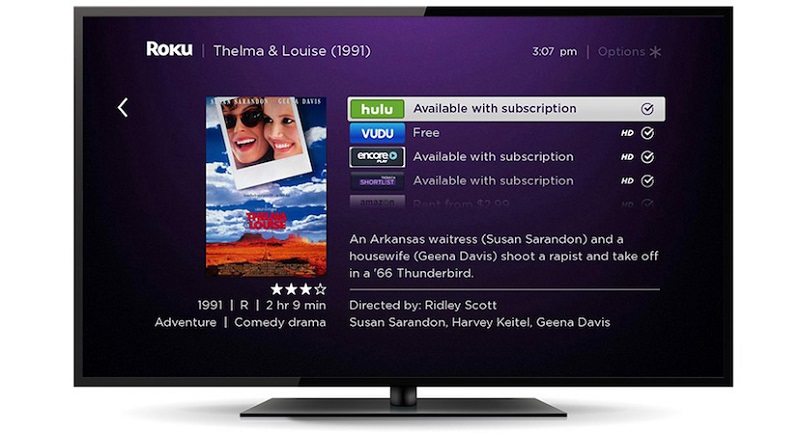 Roku interface with recommendations Roku