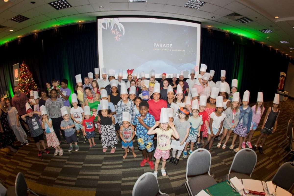 350 children and adults enjoyed a festive Christmas lunch at the Brisbane Convention  Exhibition Centre as part of ASM Globa
