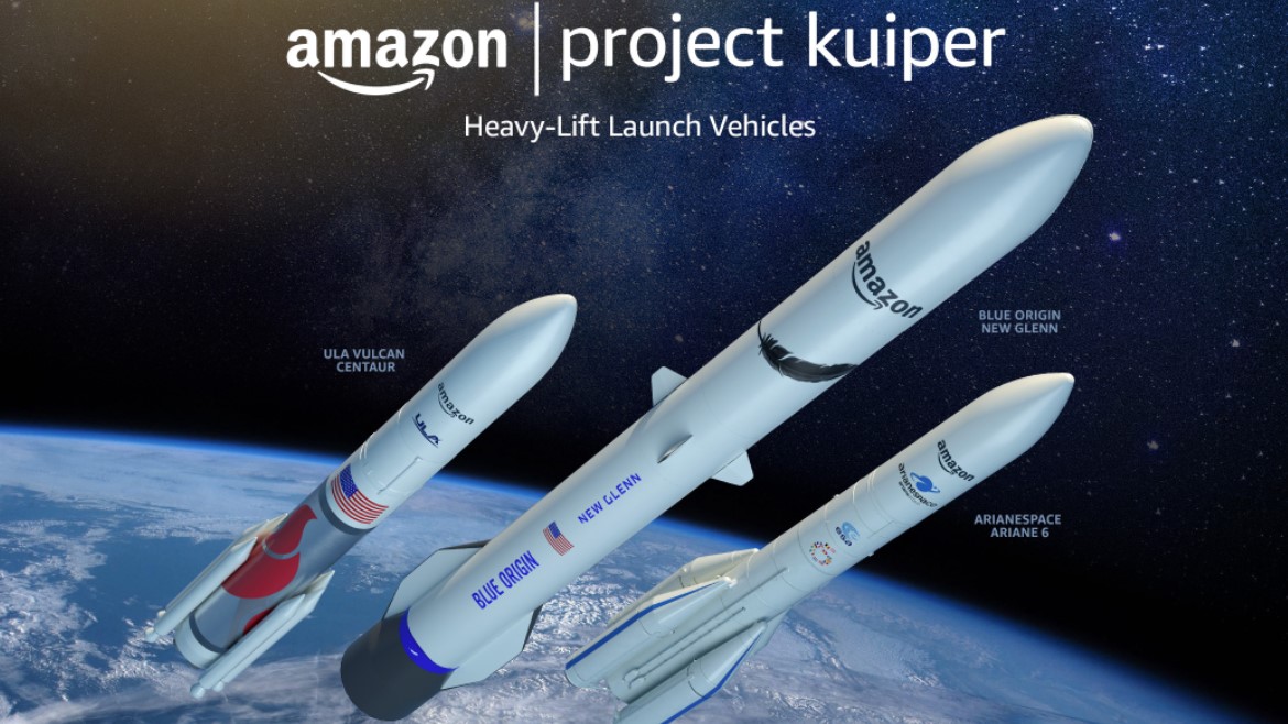 images of three rockets for Projedt Kuiper launches