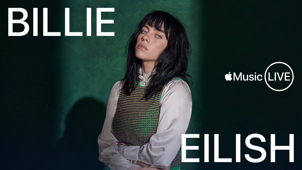 Billie Eilish posing for Apple Music Live