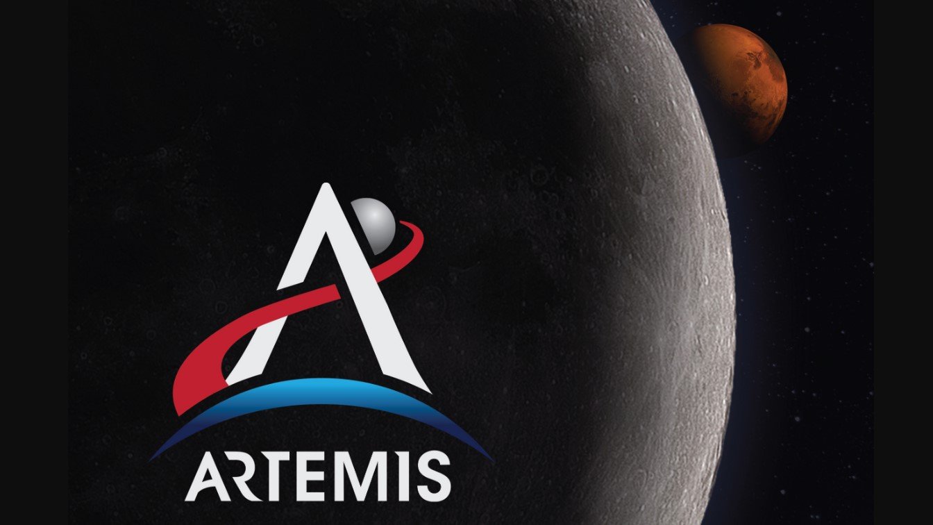 Artemis logo moon and Mars
