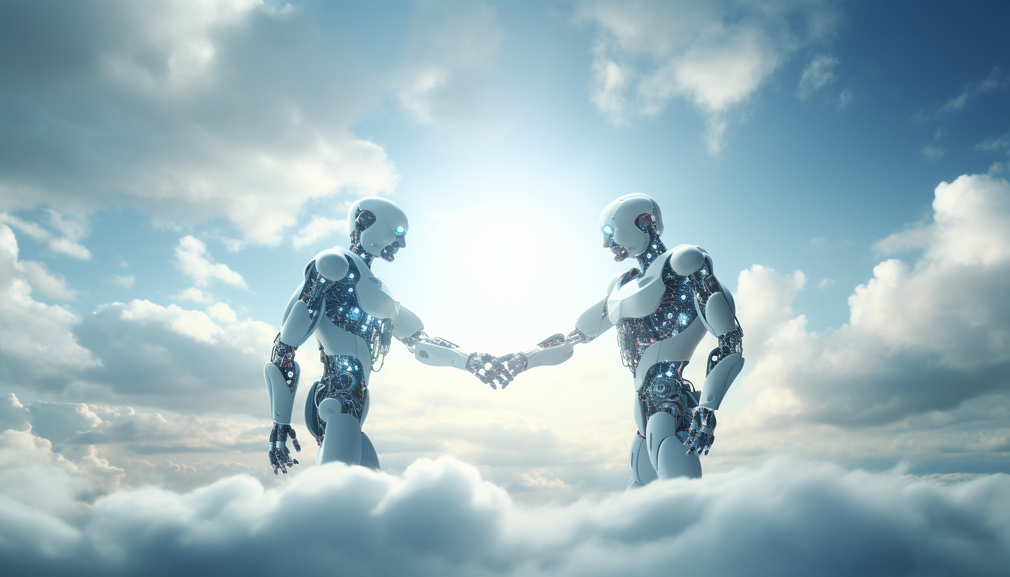 Robots shaking hands