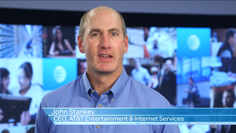 ATTs John Stankey announces the companys tie-up with DirecTV after the deal completed in late 2015 in a screenshot from a 