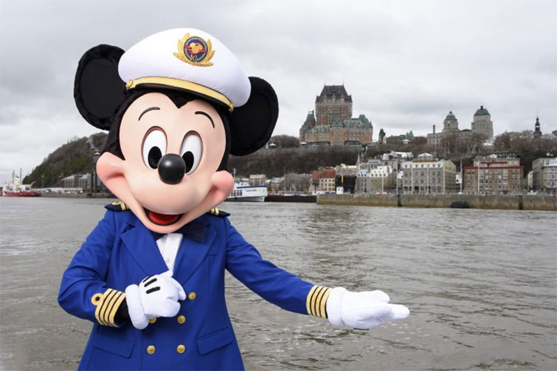 Mickey Mouse standing in Quebec City
