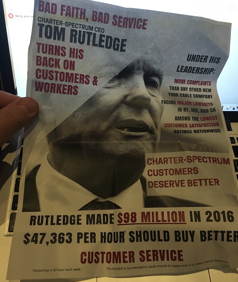 Tom Rutledge strike flyer