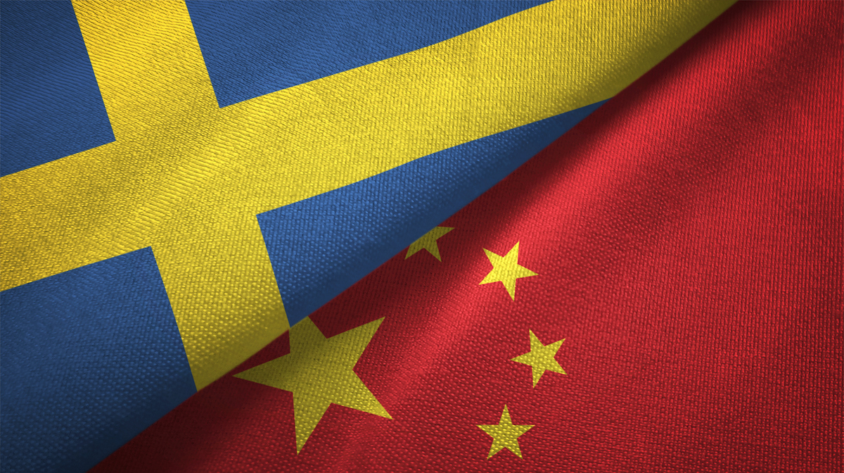 Swedish and Chinese flags via Getty images