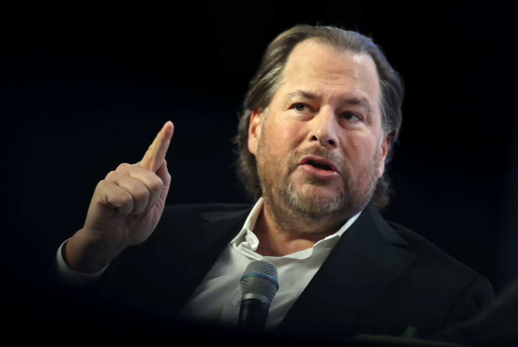 Salesforce chairman and co-CEO Marc Benioff at TechCrunch Disrupt SF 2019 Photo by Justin SullivanGetty Images