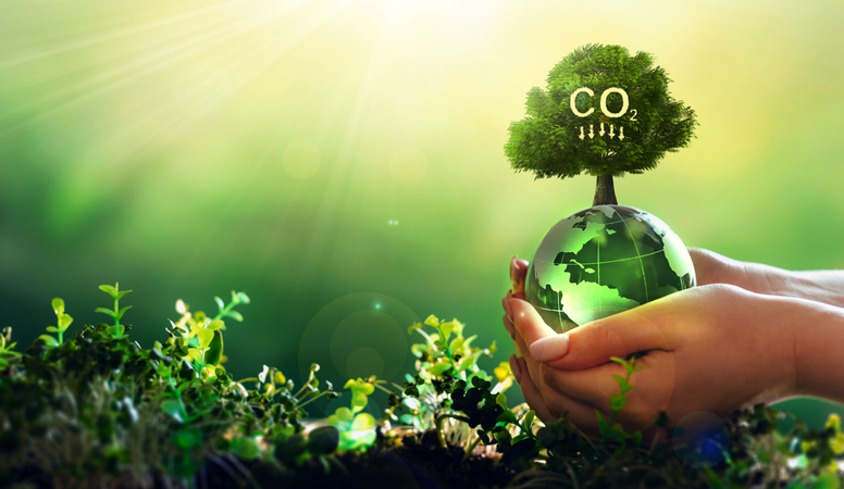 Reduce CO2 emission concept