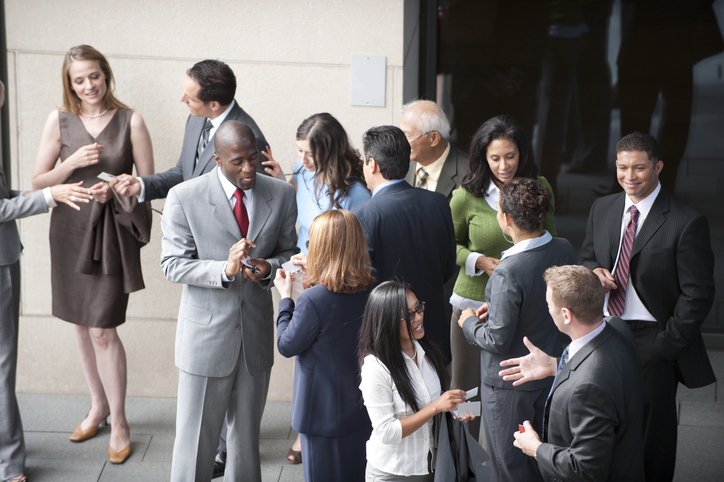 People networking at a business event