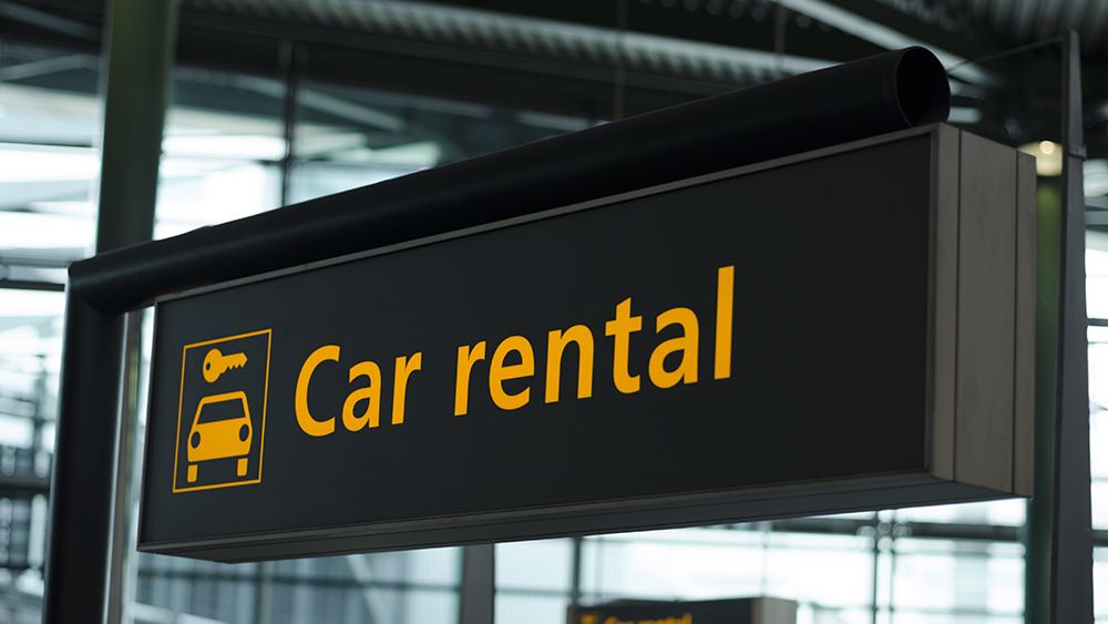Car Rental sign at airport
