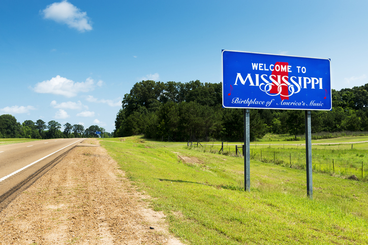 Mississippi welcome sign