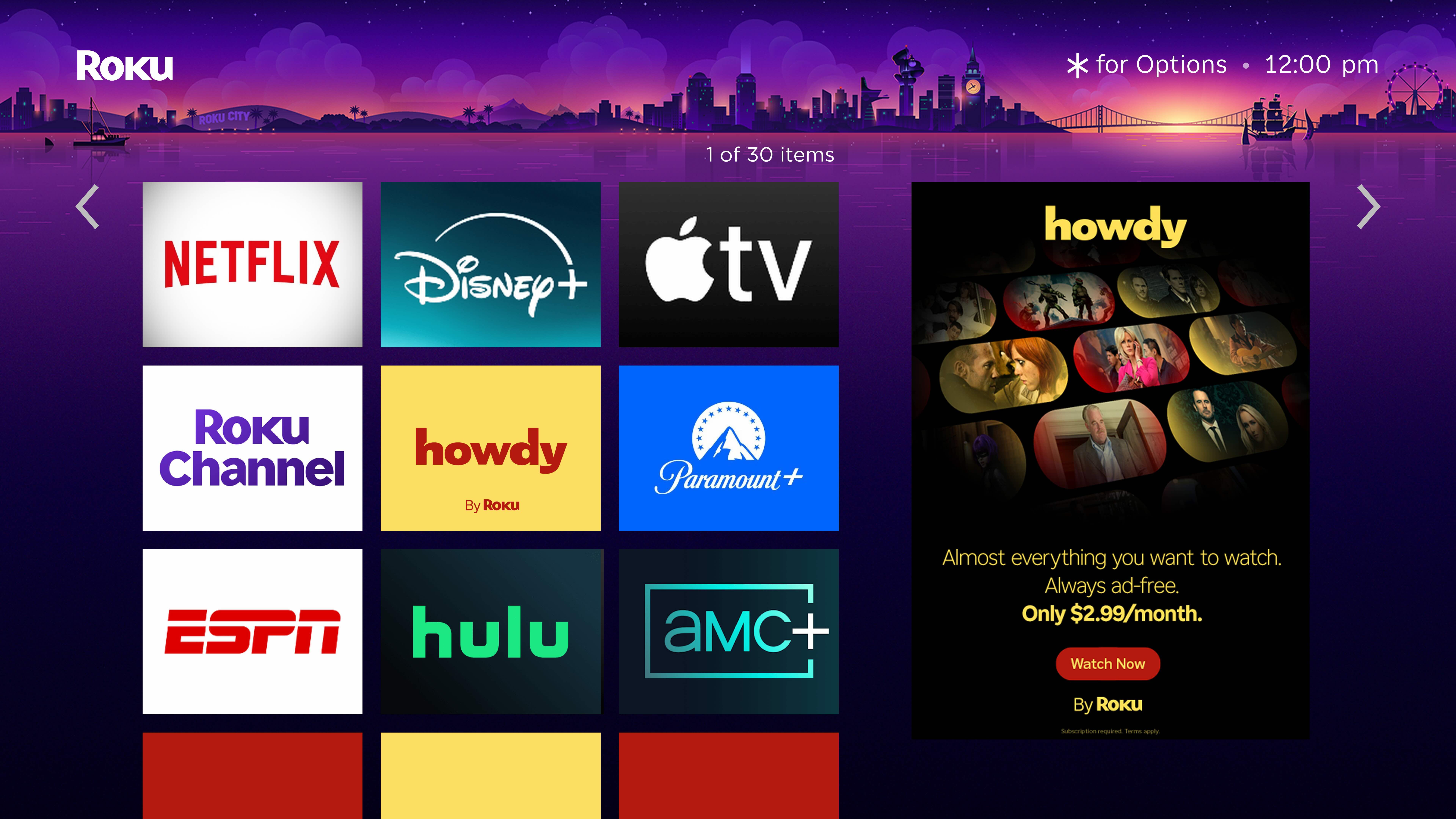 Howdy UI  Roku 