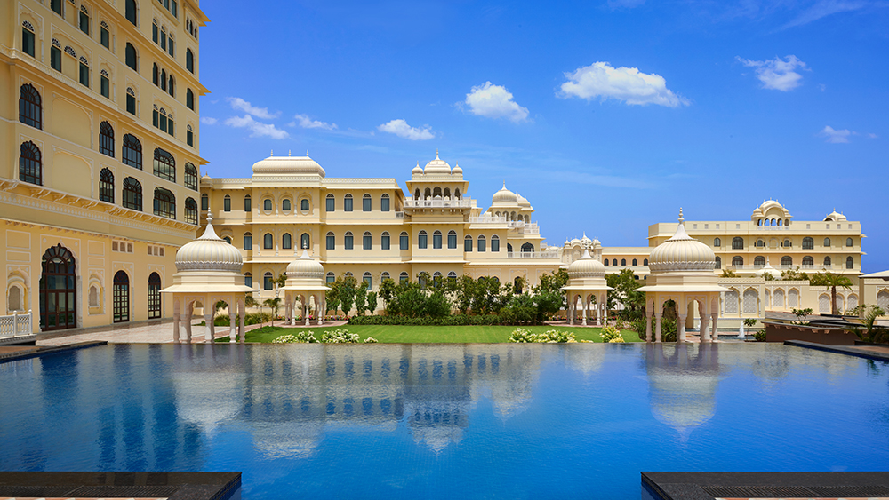Hyatt Regency Jaipur Mansarovar exterior view with pool