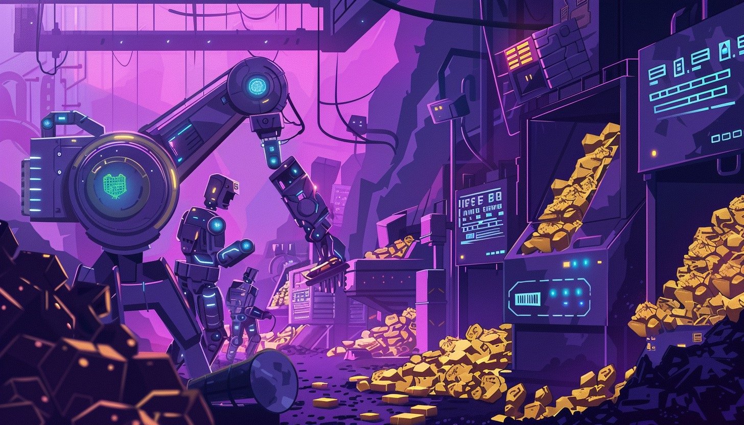 AI goldmine robots mining gold data