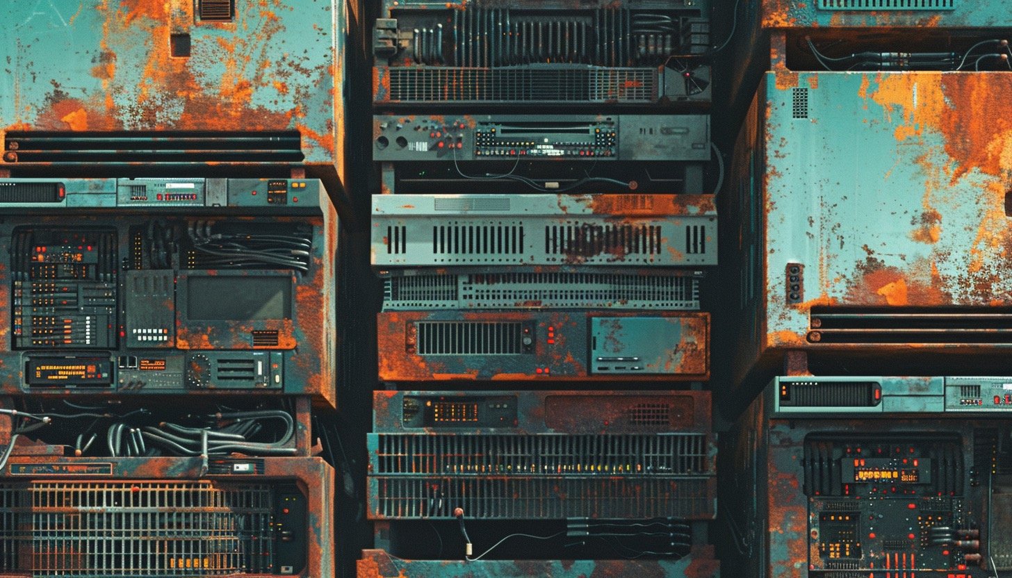 rusty old data center servers