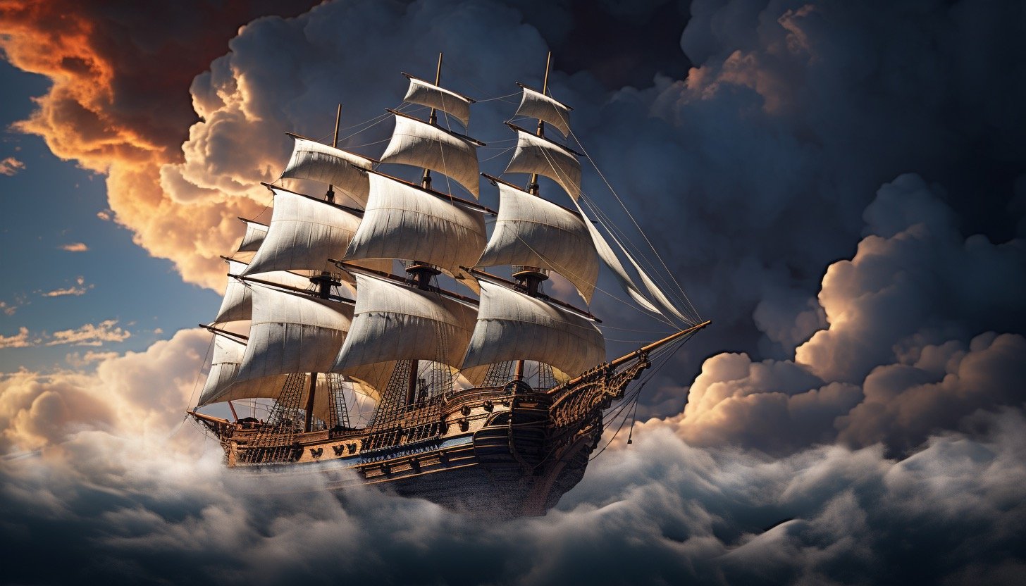 Ship in the clouds