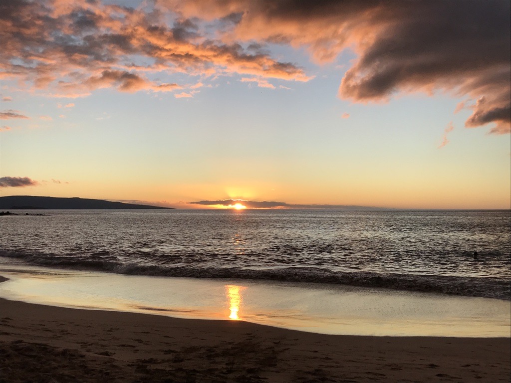 Maui beach at sunset hawaii