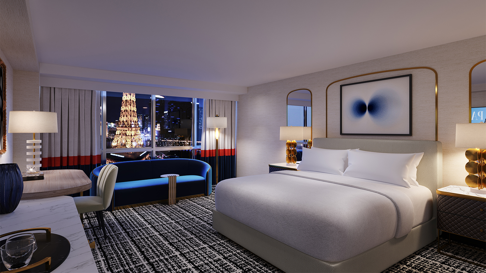Paris Las Vegas Versailles Tower Standard Room rendering