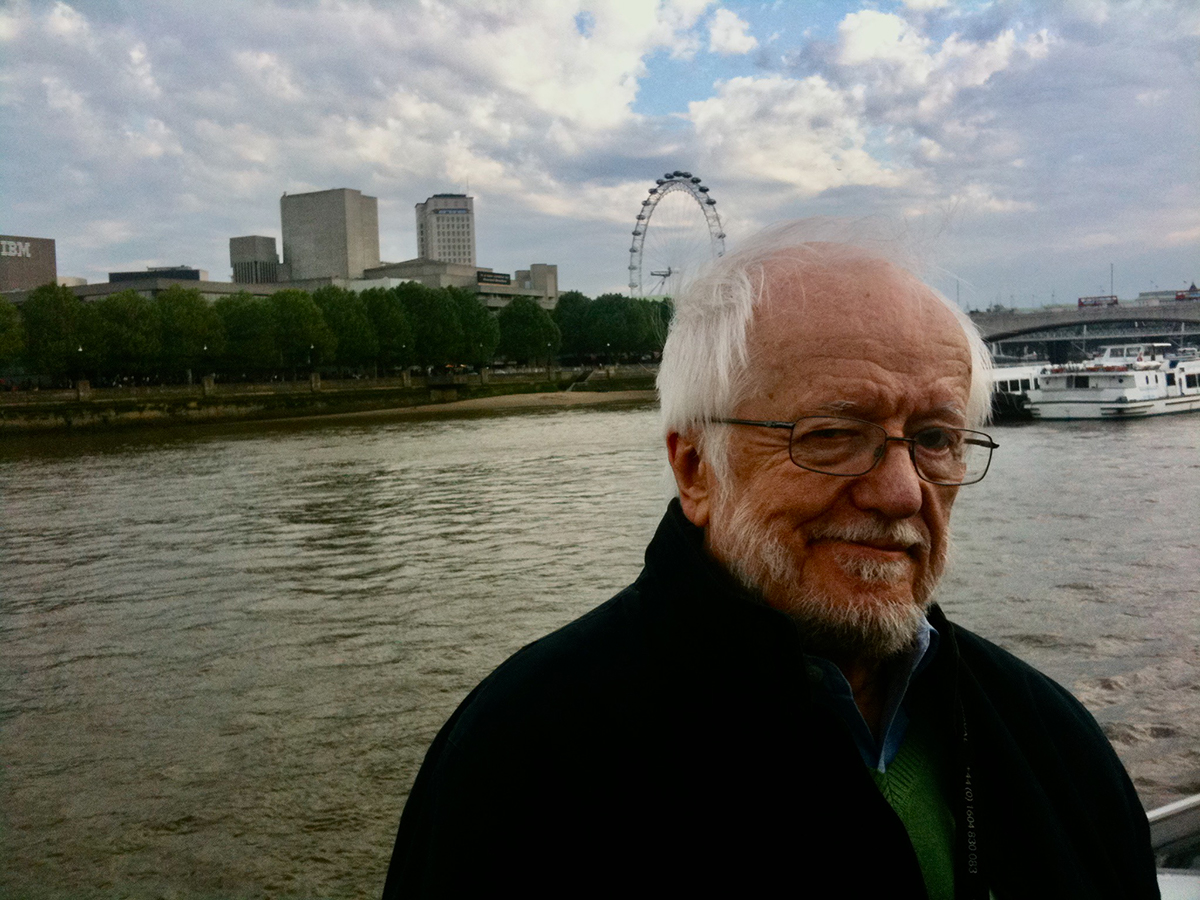 Richard Pilbrow on the Thames by the National TheatreCredit Robert Bell