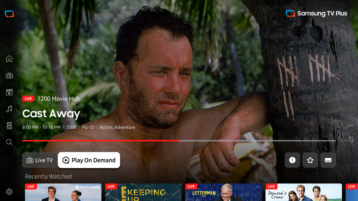 Samsung TV Plus  UI Screen