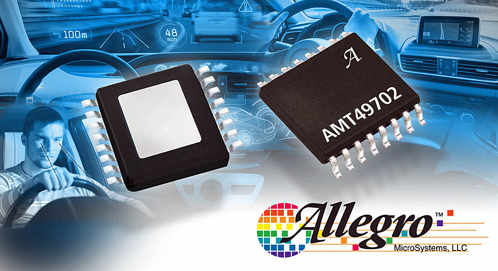 Allegros AMT49702 performs as an automotive bipolar stepper motor driver IC or dual DC motor driver IC 