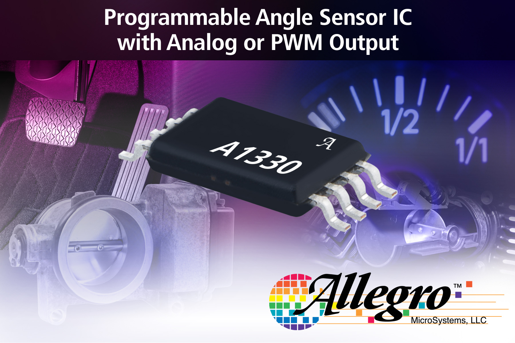 Allegro MicroSystems A1330 0 to 360 angle sensor ICs 