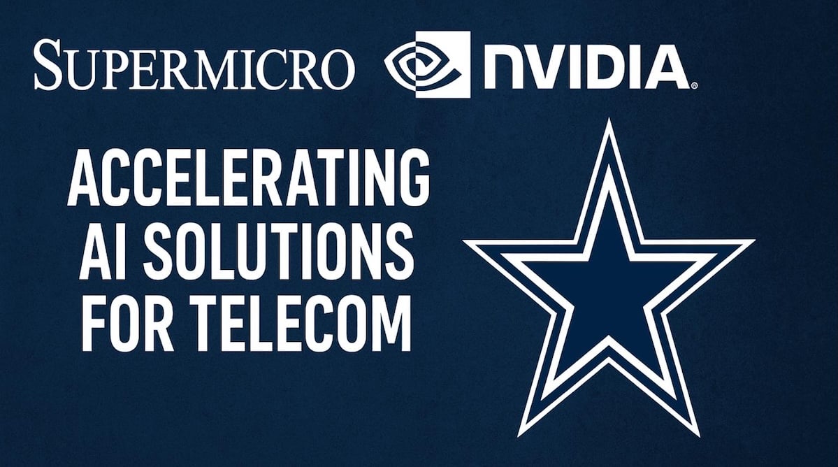 Supermicro and NVIDIA logos at AI-telco event