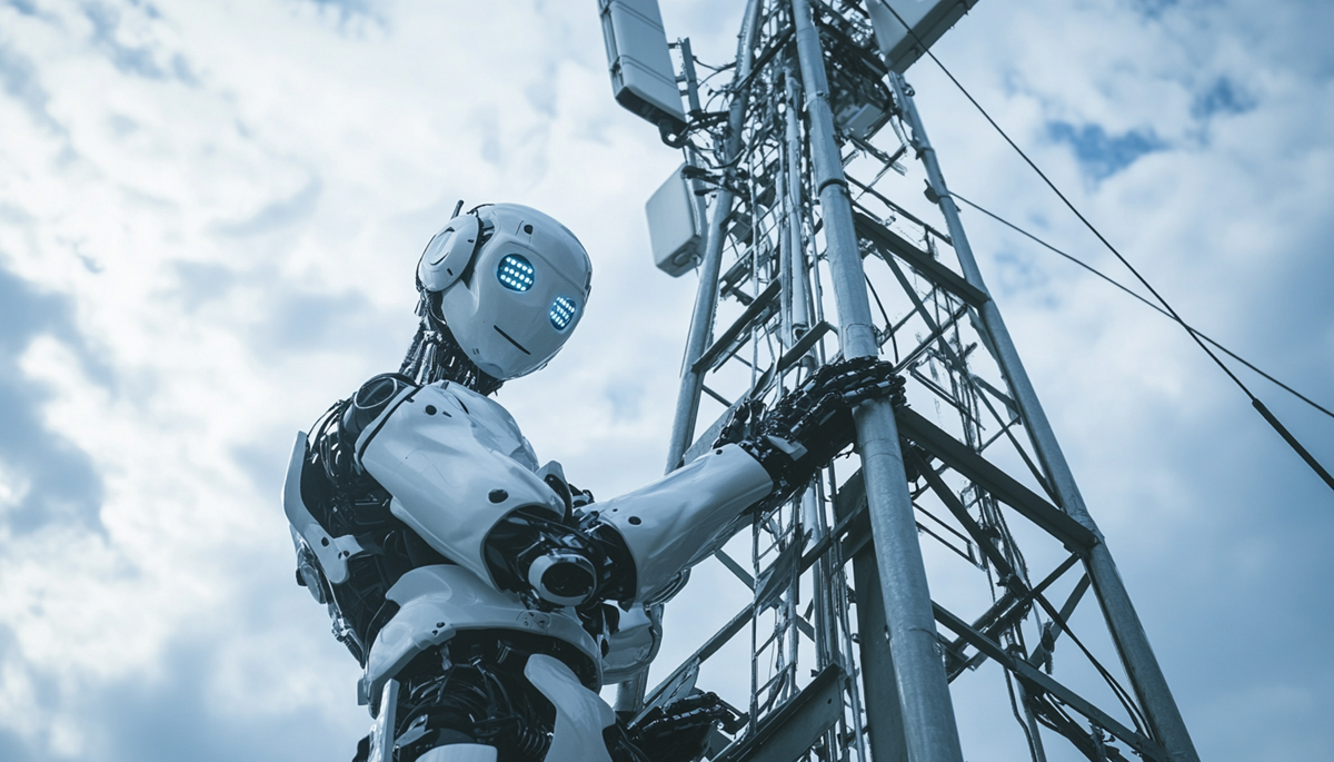 AI Robot on Wireless Cell Tower