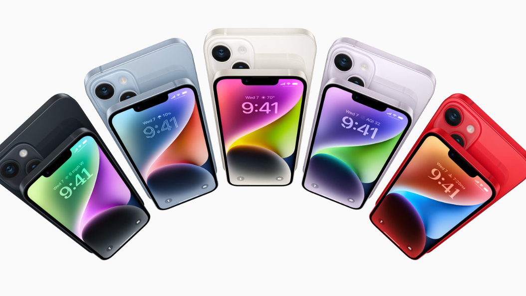 five colors of the iPhone 14 and 14 Plus