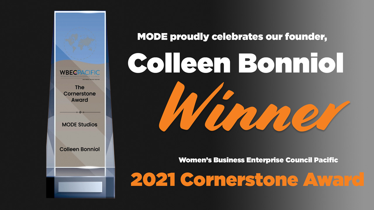 Womens Business Enterprise Council Pacifics 2021 Cornerstone Award presented to Colleen Bonniol