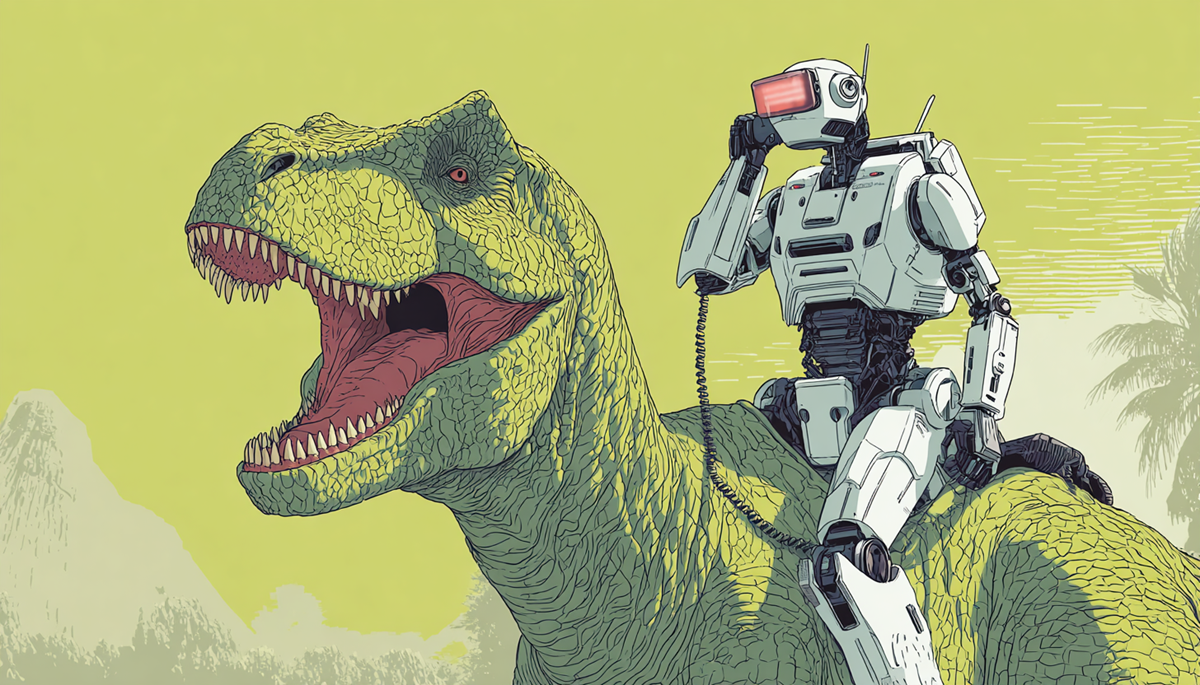 Dino robot phone call