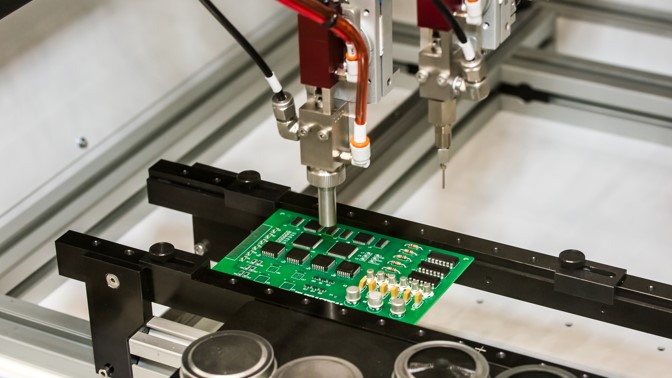 picture of printed circuit board being made