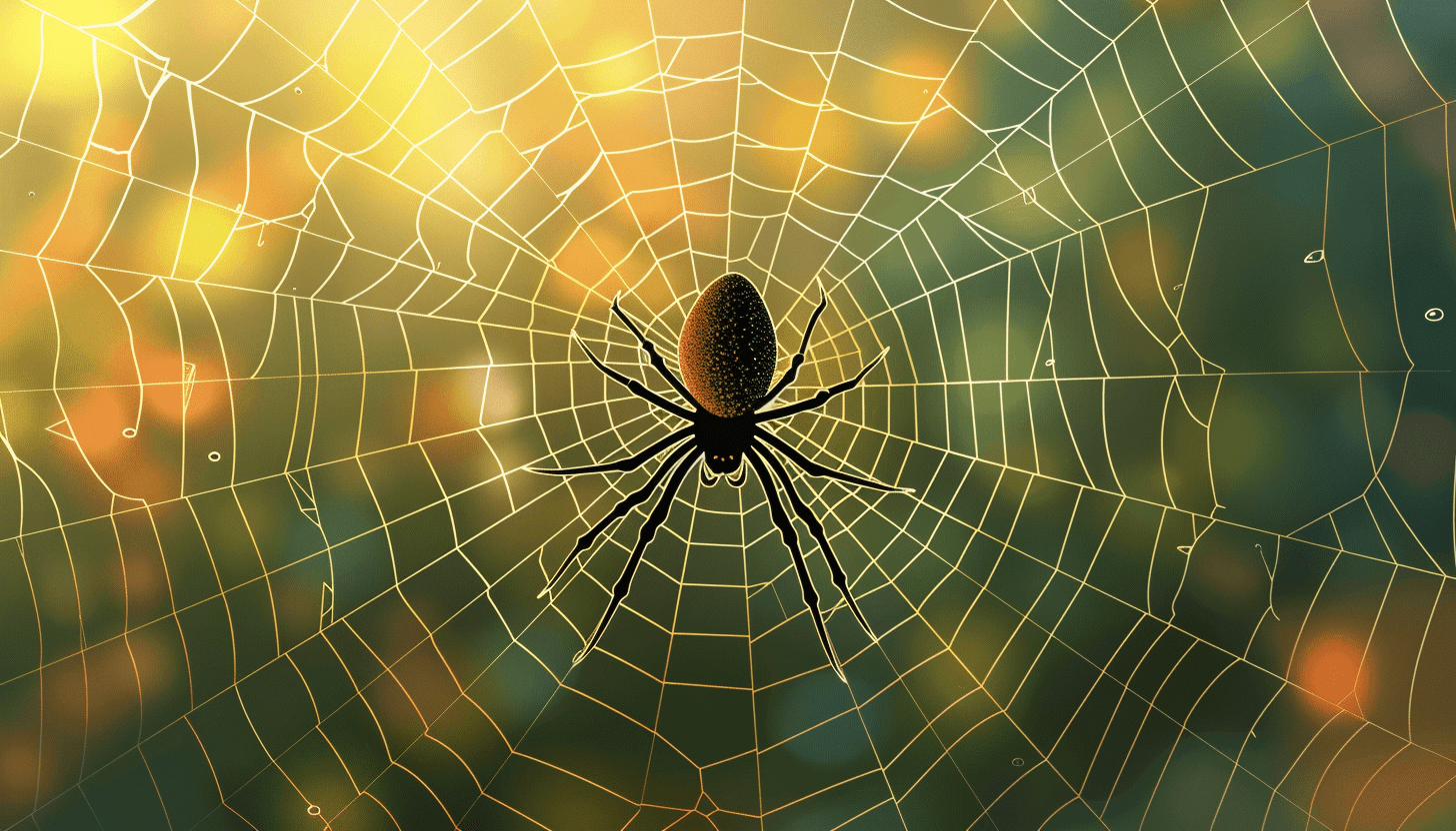 Spider weaving a web
