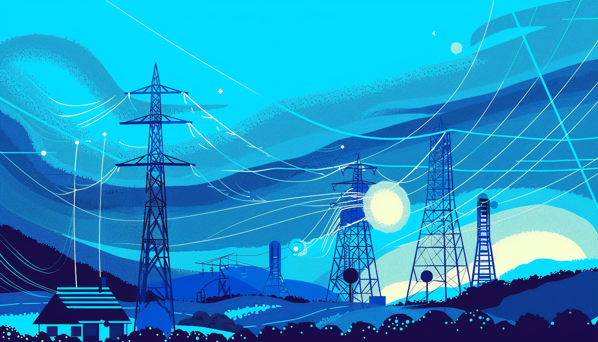 cell towers blue