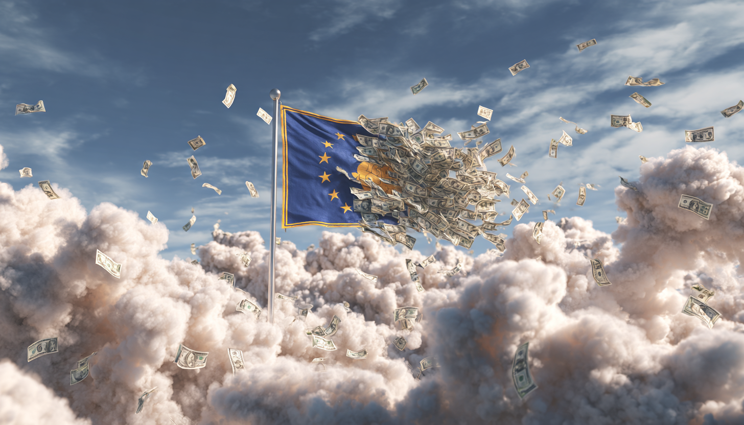 clouds money and Oklahoma flag