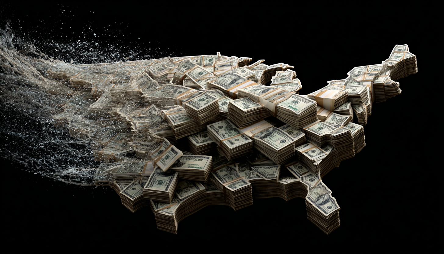 stacks of money across USA