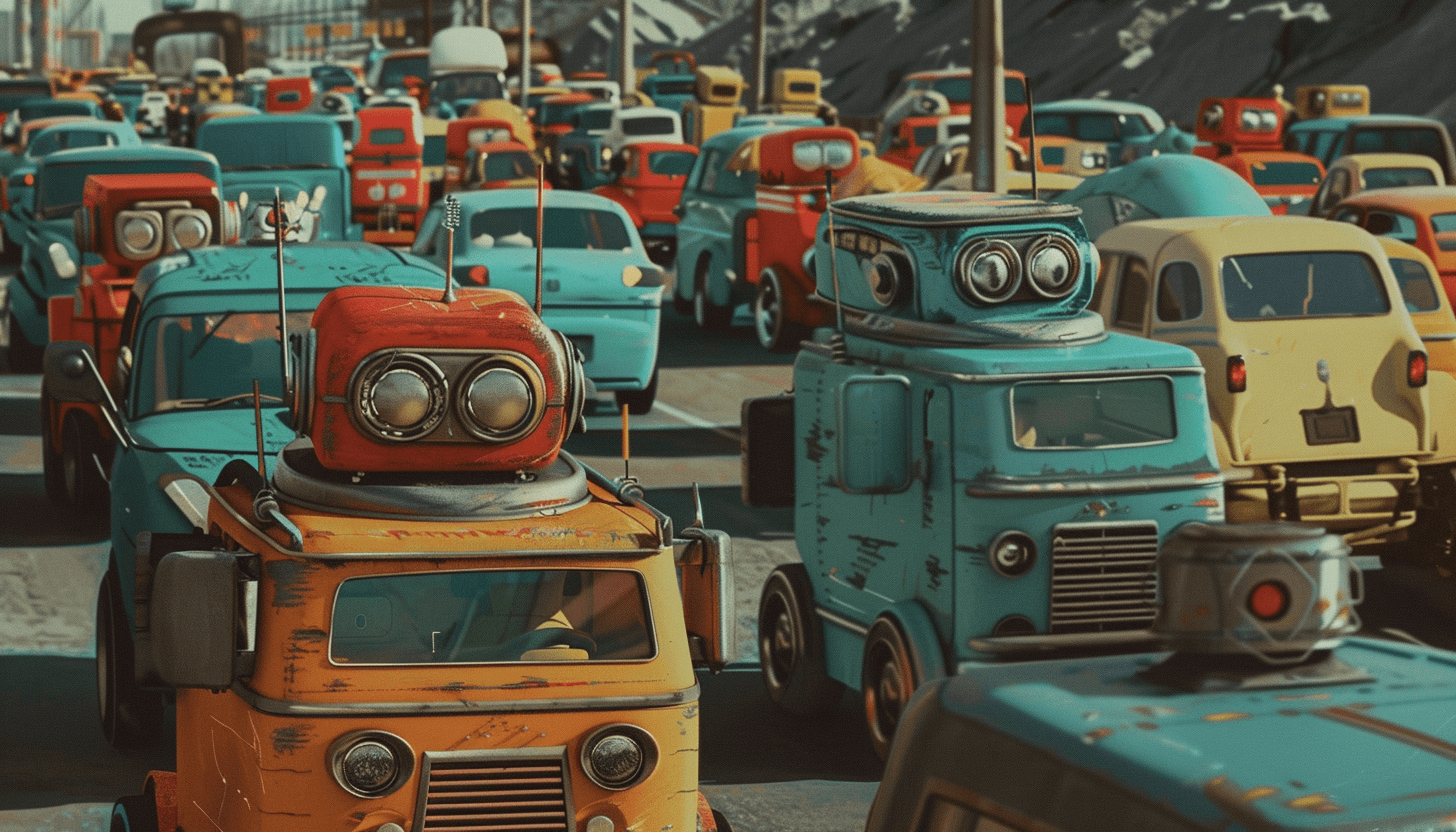 Robots stuck in traffic