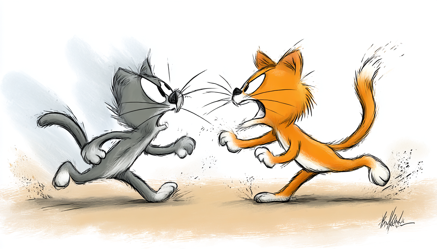catfight cats fighting