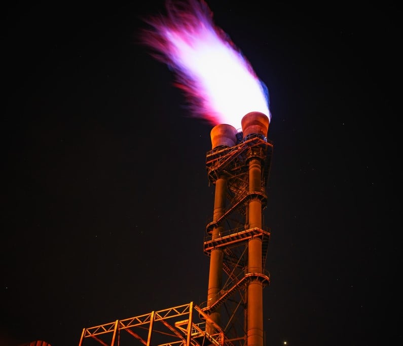 exhaust stack flare